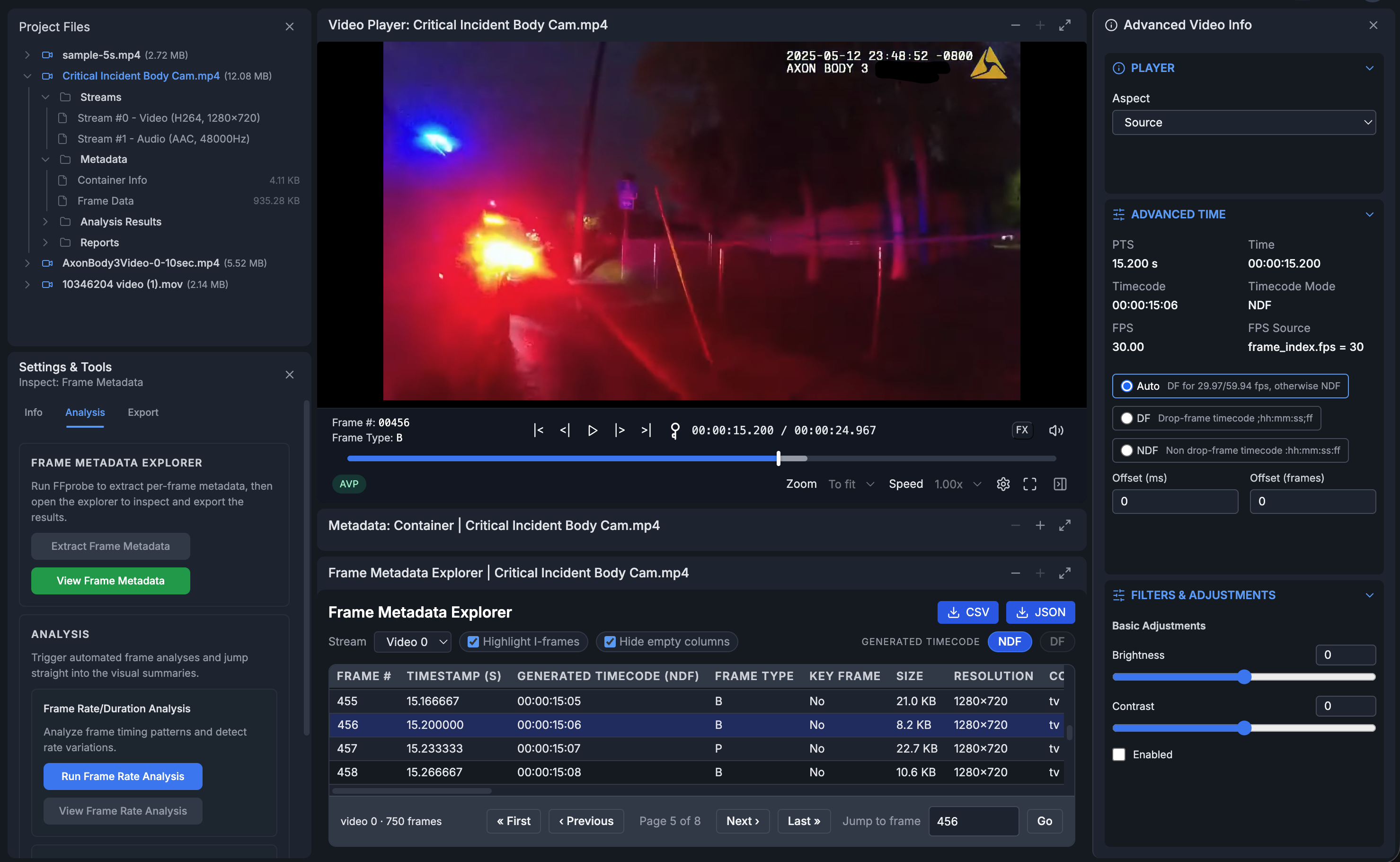 DIVA frame-accurate video player screenshot